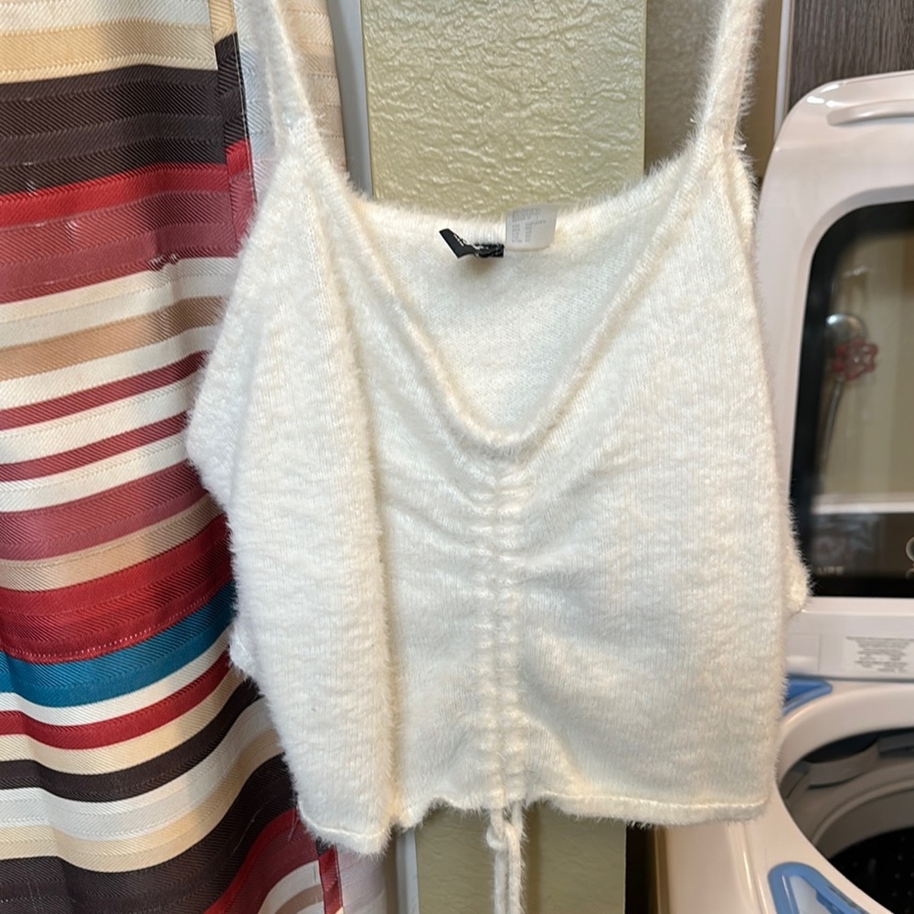 H&M Cream Fuzzy Knit Camisole